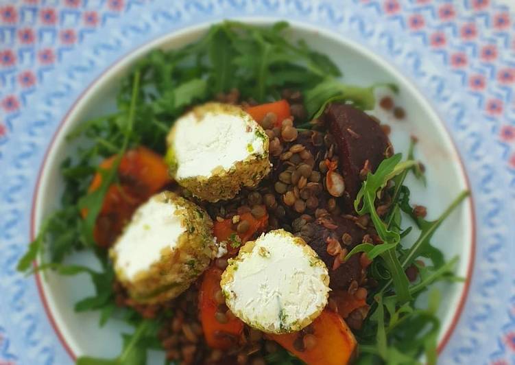 Goats cheese lentil salad