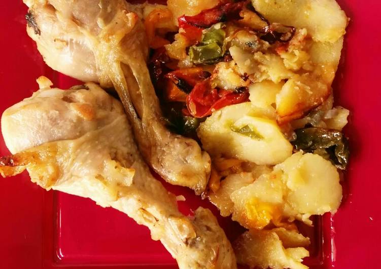 Muslitos de pollo al horno con patatas y verduras Receta de hoy_cocina_lisson (Pilar) - Cookpad