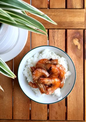Hình của món Tôm đất rim.