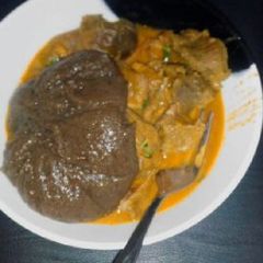 A picture of Amala with buka stew.