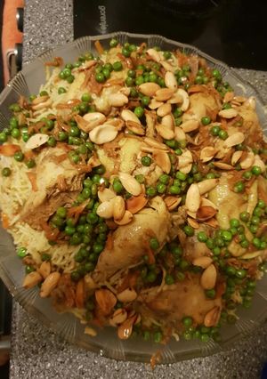 صورة لوصفة رز وبازيلا مع الدجاج