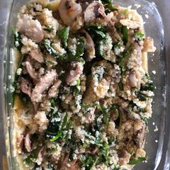 A picture of Oven baked Mushroom risotto.
