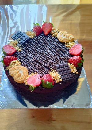 Foto resep Brownies kukus hias 4 telur nyonya liem