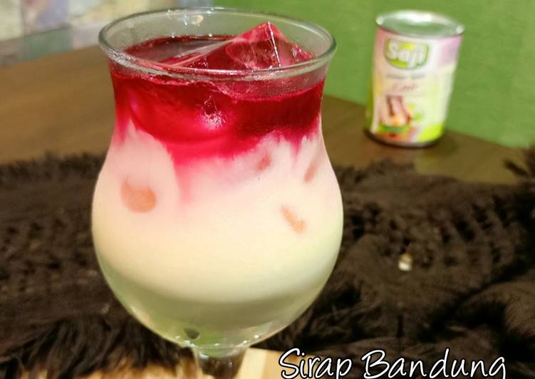 Langkah Langkah Memasak 🍹Sirap Bandung 3 layer yang Lezat