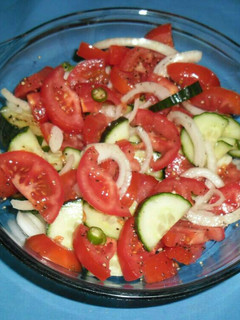 A picture of Cucumber chillies salad.