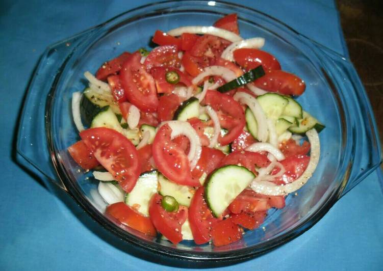 Cucumber chillies salad