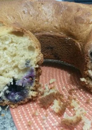 Una foto de Budín de yogur y arándanos