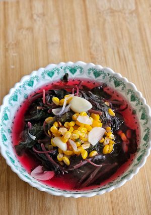 Foto resep Sayur Bening Bayam Merah Jagung