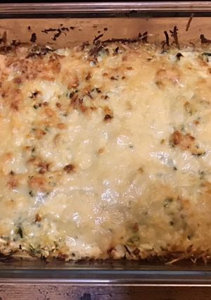 Une photo de Gratin de légumes râpés (courgettes panais et navets) au fromage