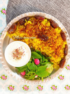 عکسی از دستور عدس پلو با خرما