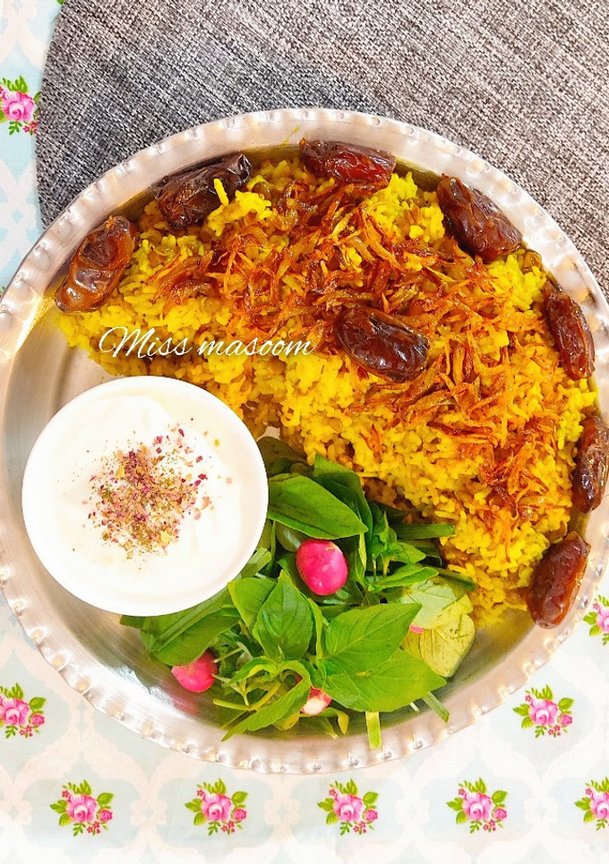 عکسی از دستور عدس پلو با خرما