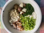A picture of leftover fried chicken