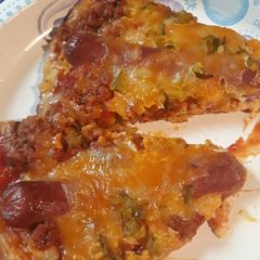 A picture of Chili-CheeseDog Pizza.