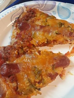 A picture of Chili-CheeseDog Pizza.