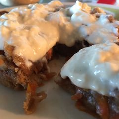 A picture of Low fat carrot mug cake with vegan options.