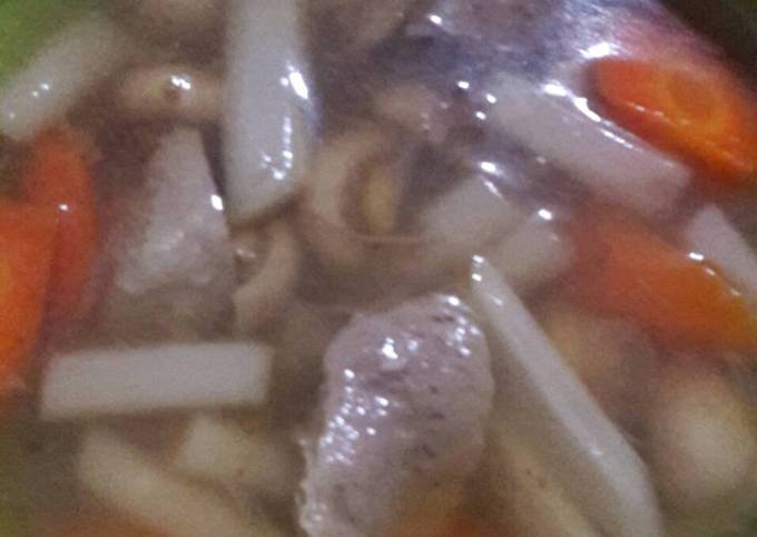 Meatball soup with Asparagus Mushroom foto resep utama