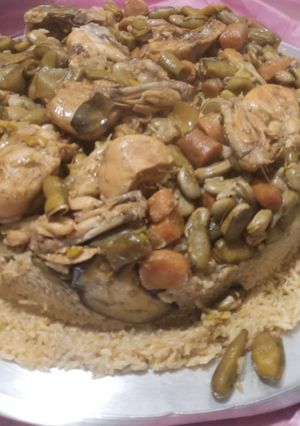 صورة لوصفة مقلوبه الفول الاخضر
