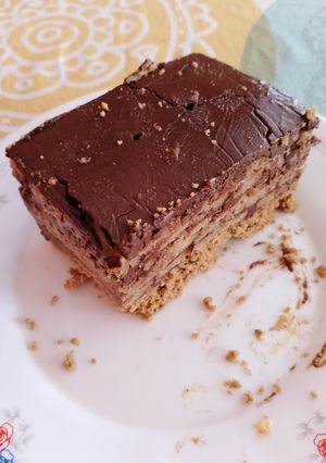 Foto principal de Tarta de galletas de la abuela con crema de cacahuetes