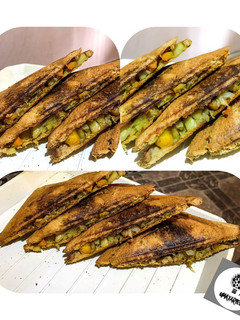 A picture of Vegetable bread toast.