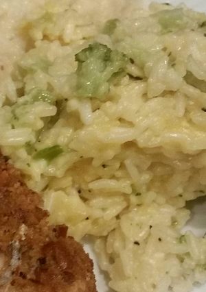 A picture of Brad's broccoli cheddar risotto.