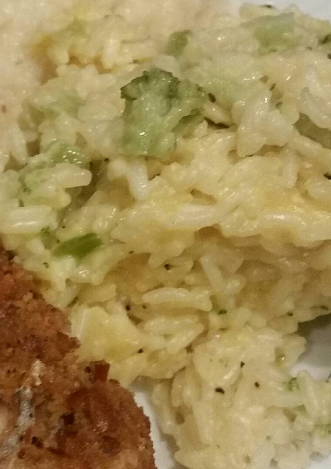 A picture of Brad's broccoli cheddar risotto.