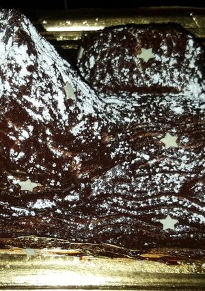 Una foto de Tronco de Navidad de chocolate