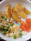 H206. Kentang Panggang, Wortel Kukus dan Tumis Telur Kacang Polong (12 month+)