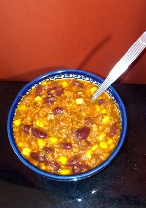Vegetáriánus chilisbab recept fotója