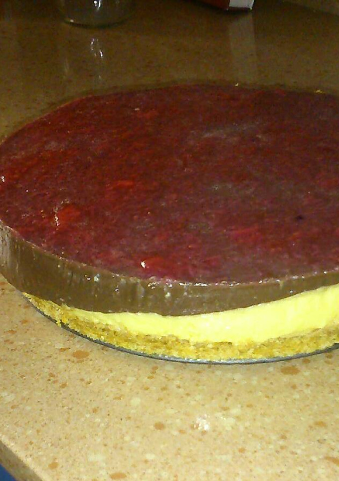 Una foto de Tarta de chocolate y flan