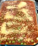 Polenta con queso y salsa