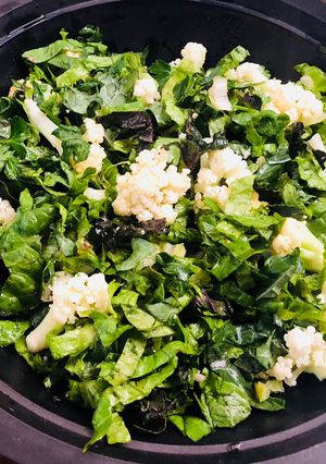 A picture of Organic Home Grown Cauliflower and Greens Salad.