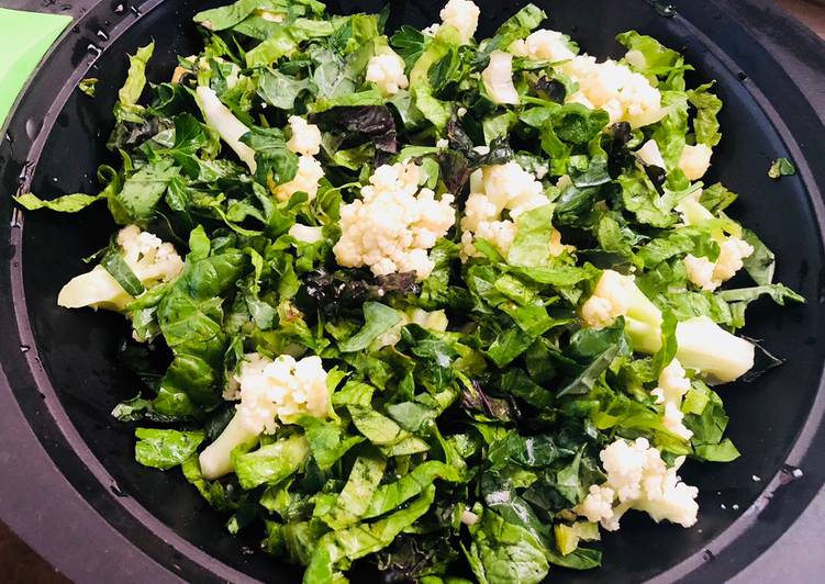 Organic Home Grown Cauliflower and Greens Salad