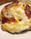 Bocata de pan Chapata con jamón,huevo y queso