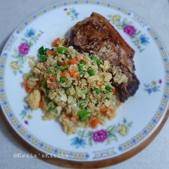 A picture of Asian Cauliflower Fried Rice.