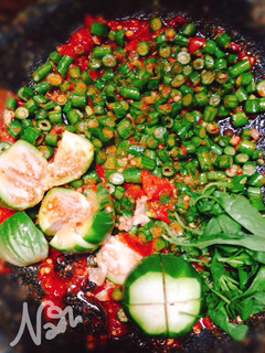 Foto resep Kacang Panjang+Terong Bulat Penyet Sambal Terasi Segar dijamin bikin ngabisin nasi :)
