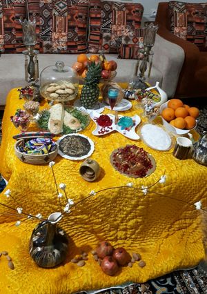 عکسی از دستور ایده سفره یلدا سنتی سال ۹۸