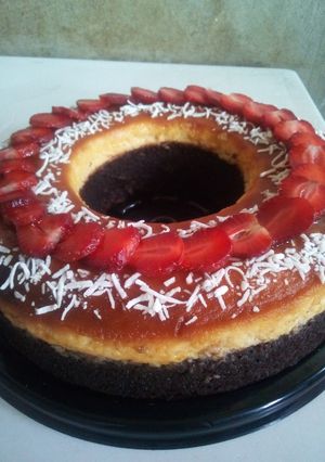 Una foto de Chocoflan