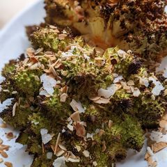 A picture of Air-fryer romanesco broccoli cauliflower done two ways.