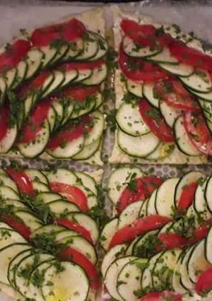 Une photo de Tarte courgettes tomates