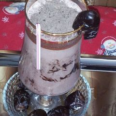 A picture of Date and chocolate ice cream shake.