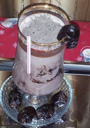 A picture of Date and chocolate ice cream shake.