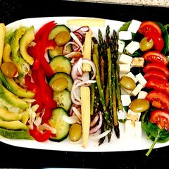A picture of My Outdoor Easter Nibbles is Feta cheese & Asparagus mix.