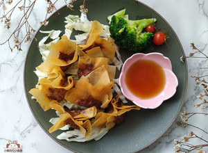 【食譜】氣炸低醣千張餃★自製低醣低鈉美味千張餃～ 的食譜成品照片