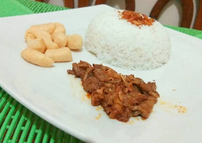 (Sarapan Cepat) Rendang Jamur + Nasi ✅