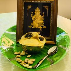 A picture of Dryfruit and gulkand stuffed Rasmalai.