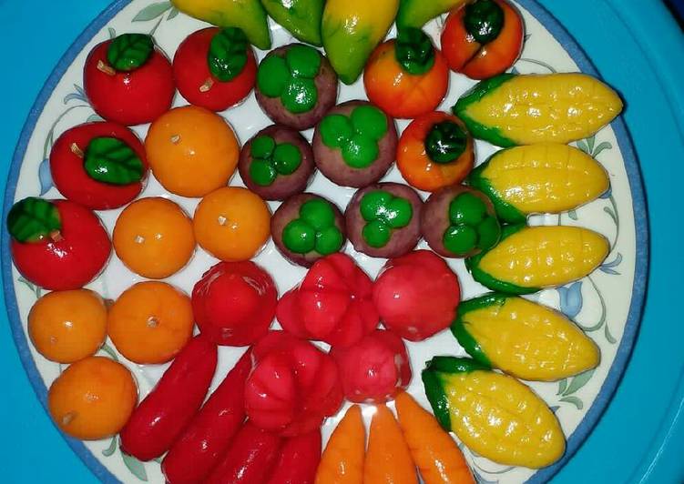 Cara Gampang Menyiapkan Kanom look choup (kue buah mini Thailand 🍓🍅🍊🍉🍇🍎) yang Enak