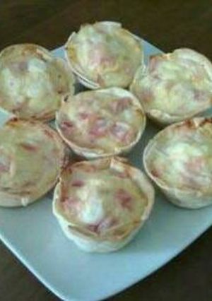 Una foto de Canastitas de jamón y queso! 😋😋
