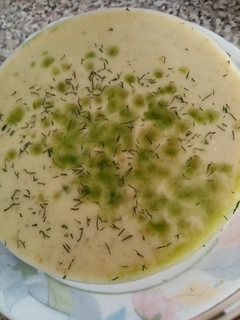 Una foto de Sopa fría de pepinos