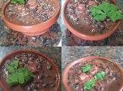 Una foto de morcilla sarten