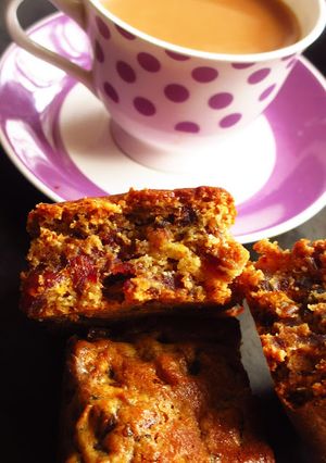 A picture of Date and Walnut Cake {Eggless}.